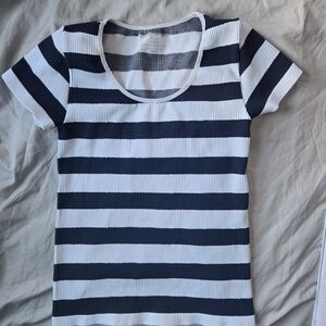 Moral Society Striped Shirt Coastal Summer Vibes 1x/2x Stretch